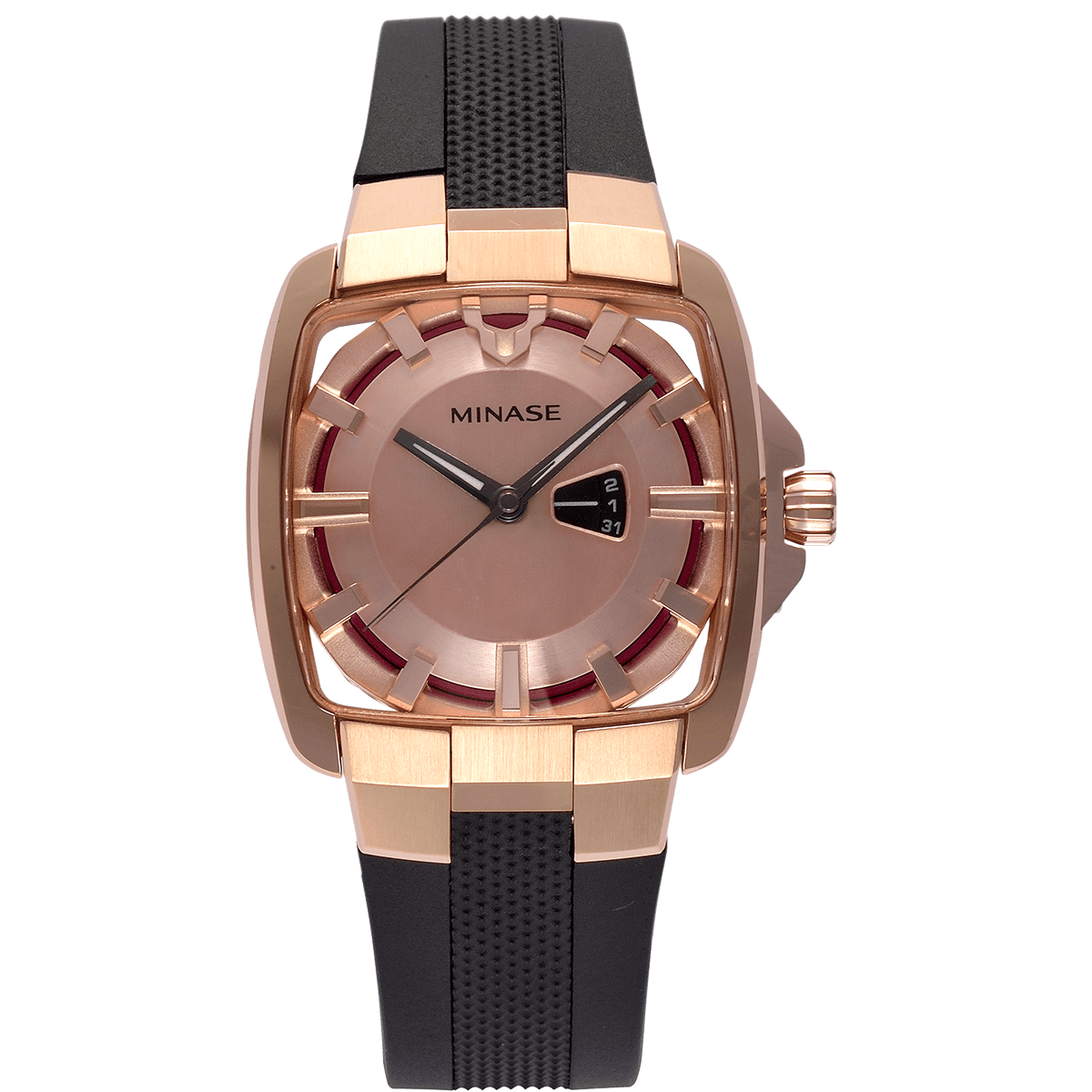 minase watch horizon midsize rose rubber