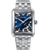 minase watch 7 windows stainless steel and blue dial
