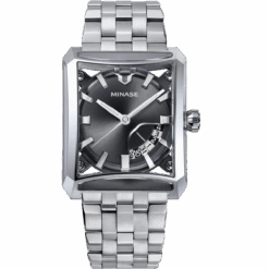 minase watch 7 windows grey dial stainless steel bracelet