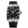 minase horizon leather watch black dial