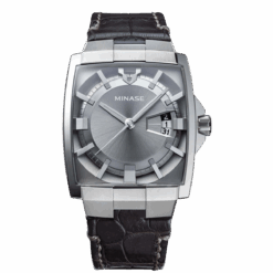 minase horizon leather band grey