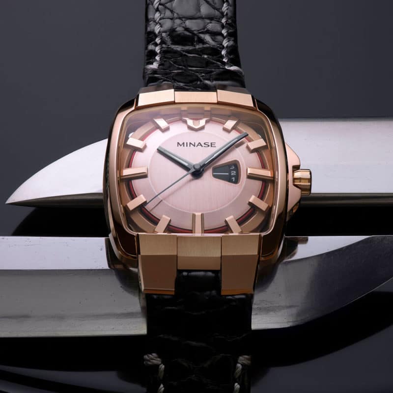 Minase horizon midsize with rose gold dial