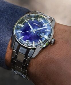Minase watch divido blue dial steel bracelet