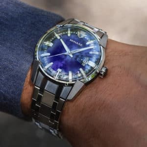 Minase watch divido blue dial steel bracelet