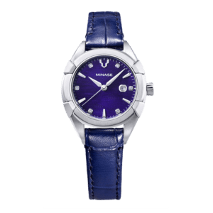 Minase Uruga 31mm on leather with blue dial