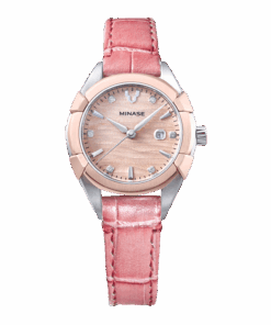 Minase Uruga 31mm on leather with pink dial
