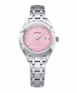 Minase Uruga 31mm on stainless steel bracelet with pink dial