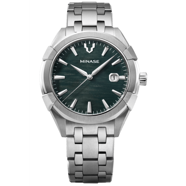 Minase Uruga stainless steel with green dial