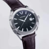 minase collection uruga black dial and leather band
