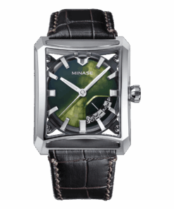 7 windows 2.0 green dial leather strap