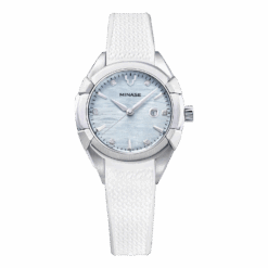 Minase Uruga 31mm white rubber ice blue dial