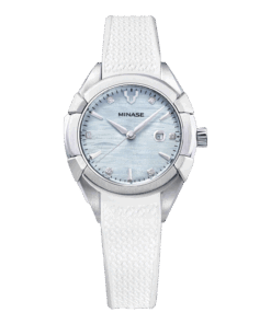 Minase Uruga 31mm white rubber ice blue dial