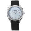 Minae Uruga 42mm black rubber ice blue dial